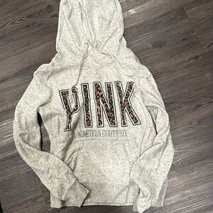 Victoria’s Secret PINK Pullover Leopard Hoodie Small